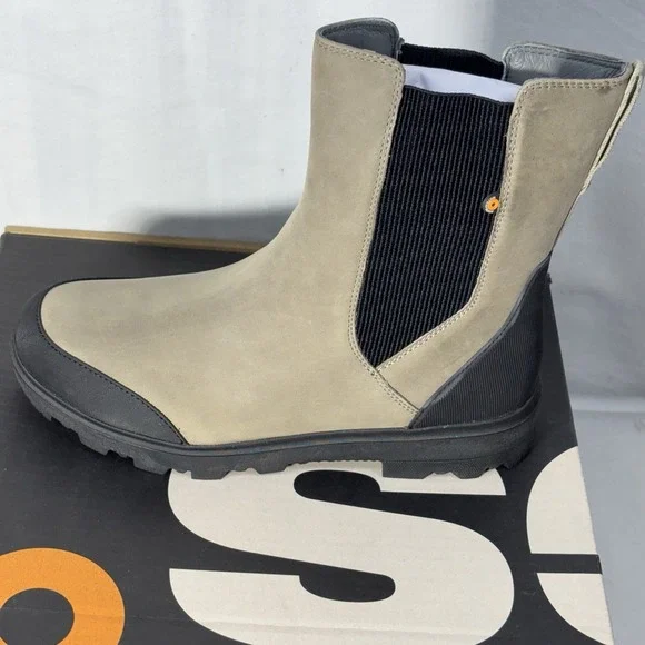 Bogs Holly Chelsea Leather Waterproof Women's Casual Boots, Taupe, Sz. 10 NEW - Picture 7 of 16